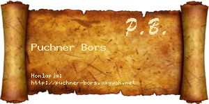 Puchner Bors névjegykártya